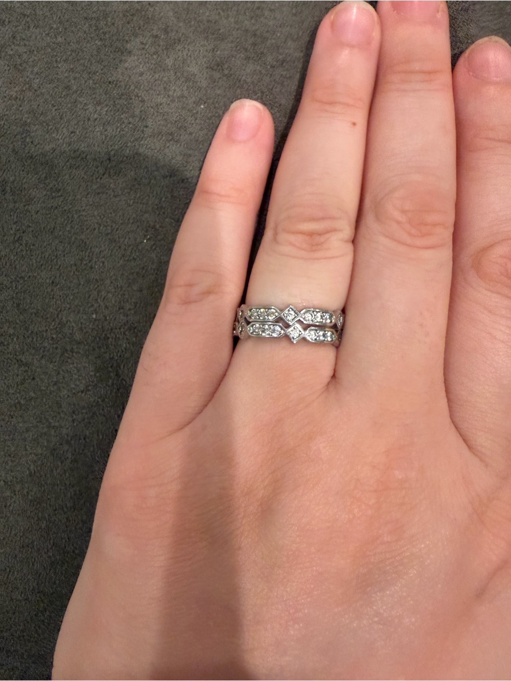 Nordstrom Silver Stackable Cubic Zirconia Ring Set
